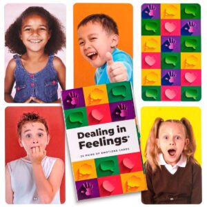 colourful emotion cards with kids faces on them